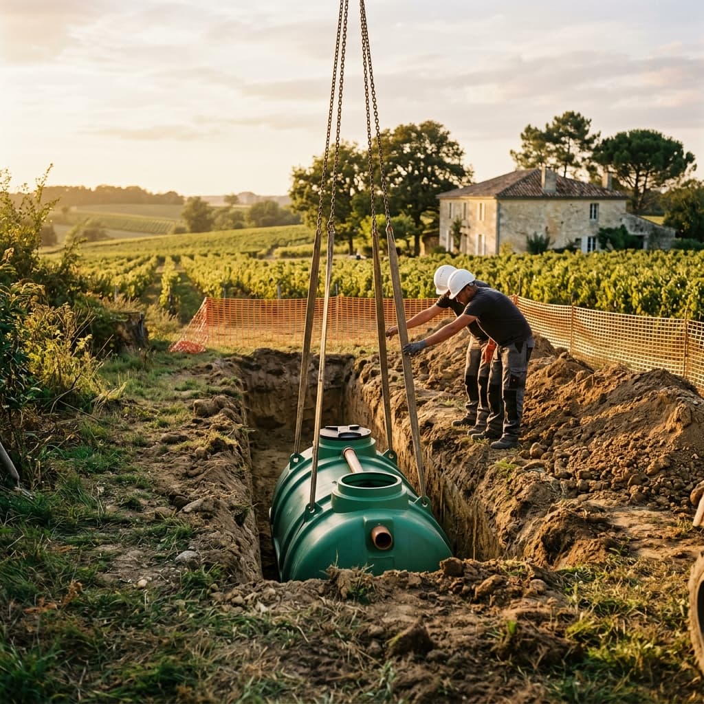 Assainissement individuel dans le Médoc : fosse, SPANC, prix et conformité 2026 — Variation 2