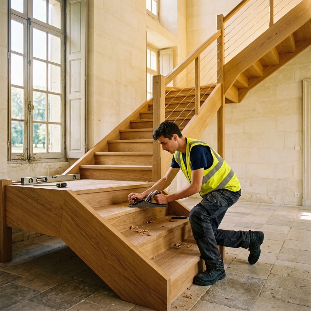 Escalier bois sur mesure dans le Médoc : prix 2026 et bons réflexes — Variation 4