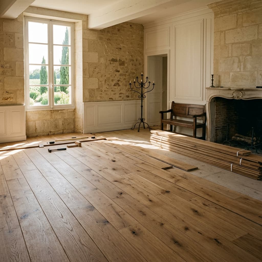 Parquet dans le Médoc : pose, rénovation et prix en 2026 — Variation 1
