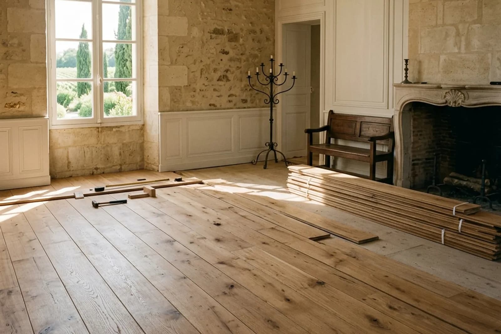 Parquet dans le Médoc : pose, rénovation et prix en 2026 — Variation 1