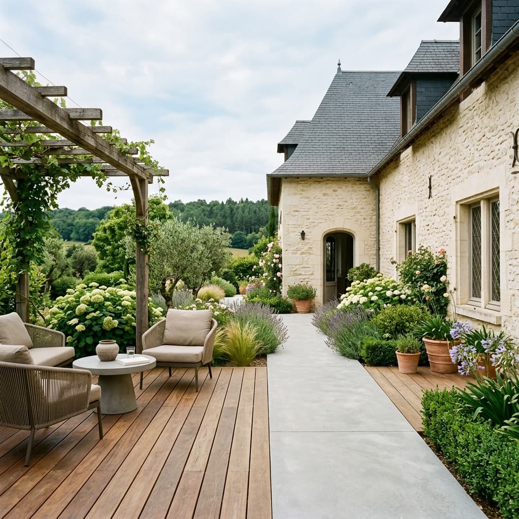 Terrasse dans le Médoc : bois, composite ou béton ? Prix 2026 et bon choix — Variation 2