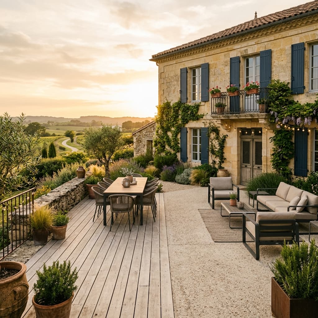 Terrasse dans le Médoc : bois, composite ou béton ? Prix 2026 et bon choix — Variation 4