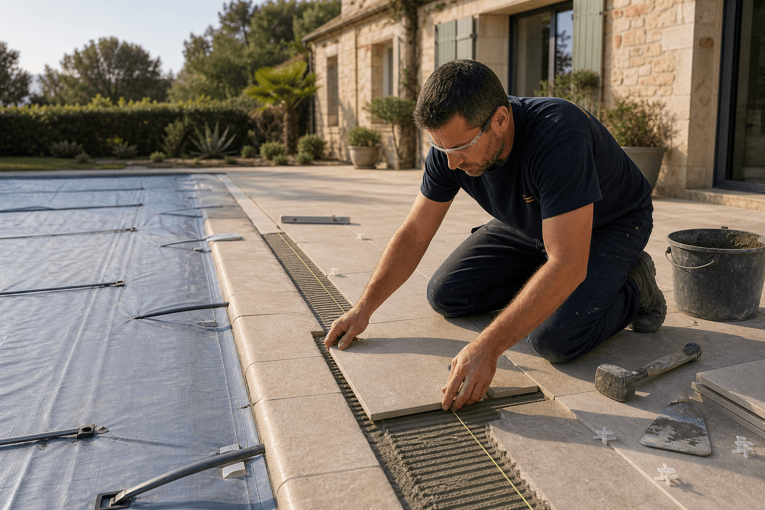 Carrelage extérieur piscine