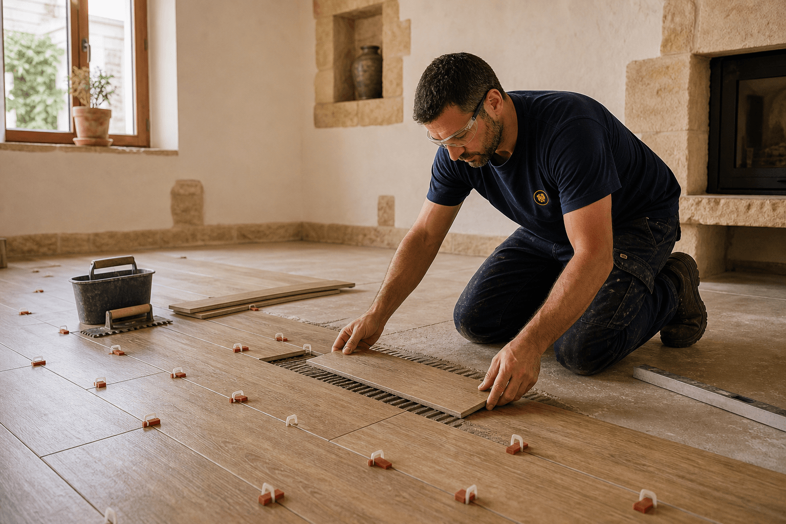 Carrelage imitation parquet grès cérame