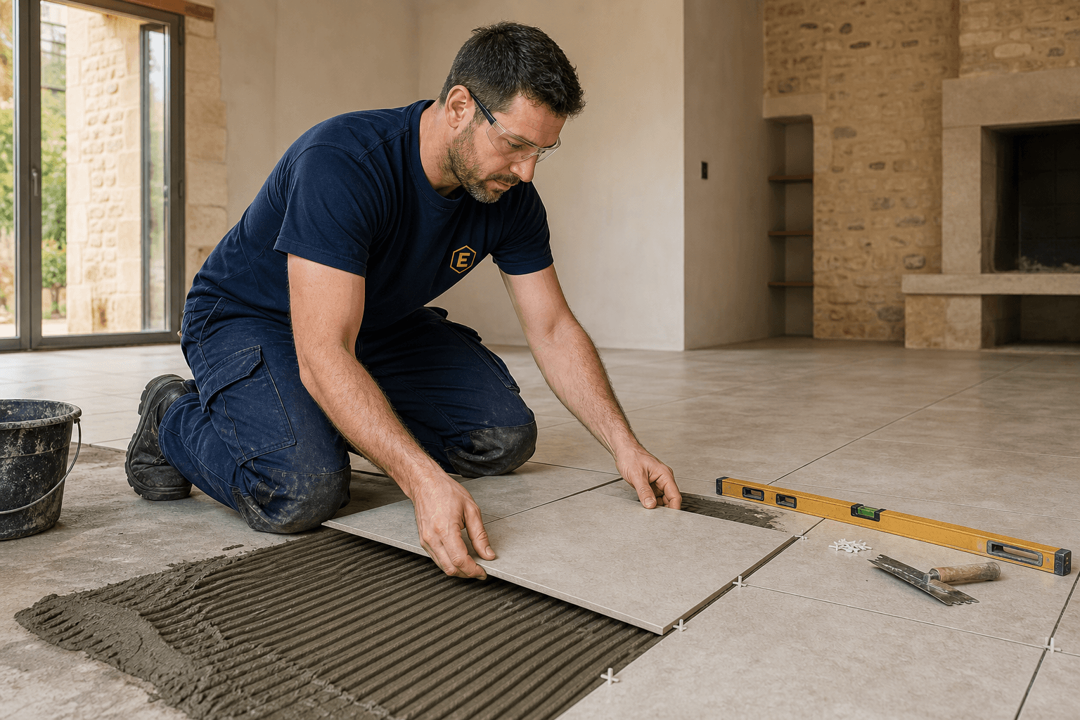 Pose de carrelage sol, mur et terrasse