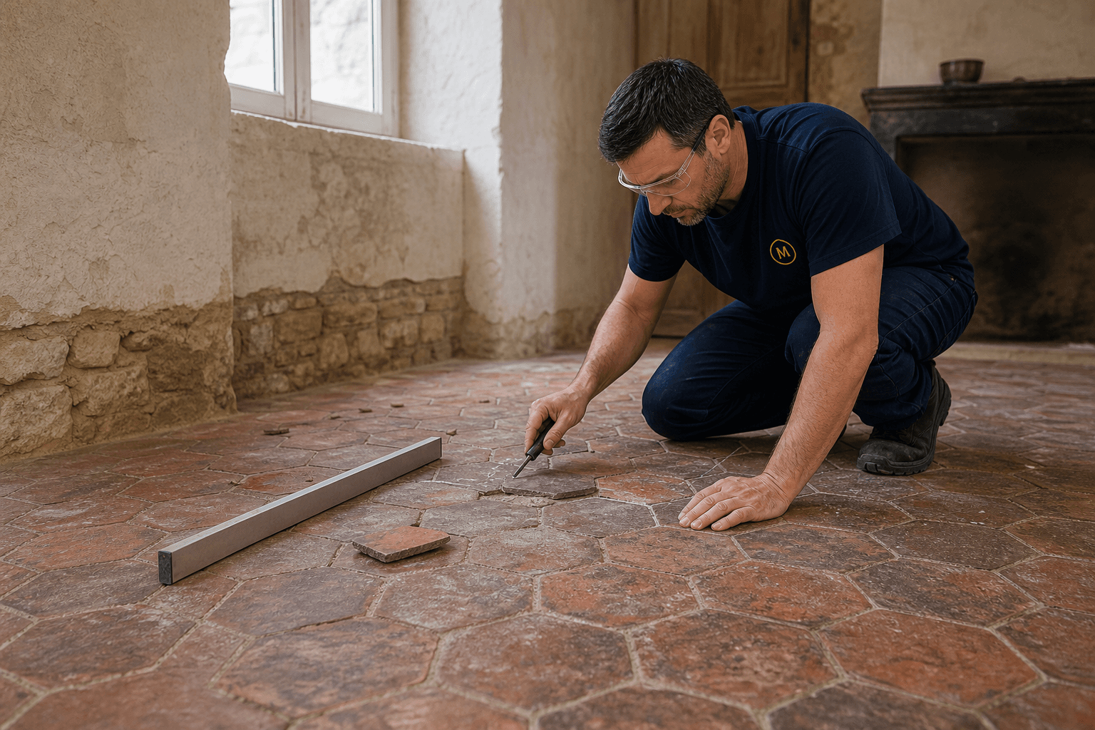 Restauration de tomettes anciennes et carreaux de Gironde