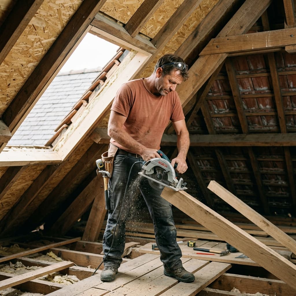 Création fenêtre de toit Velux — ouverture ex-nihilo