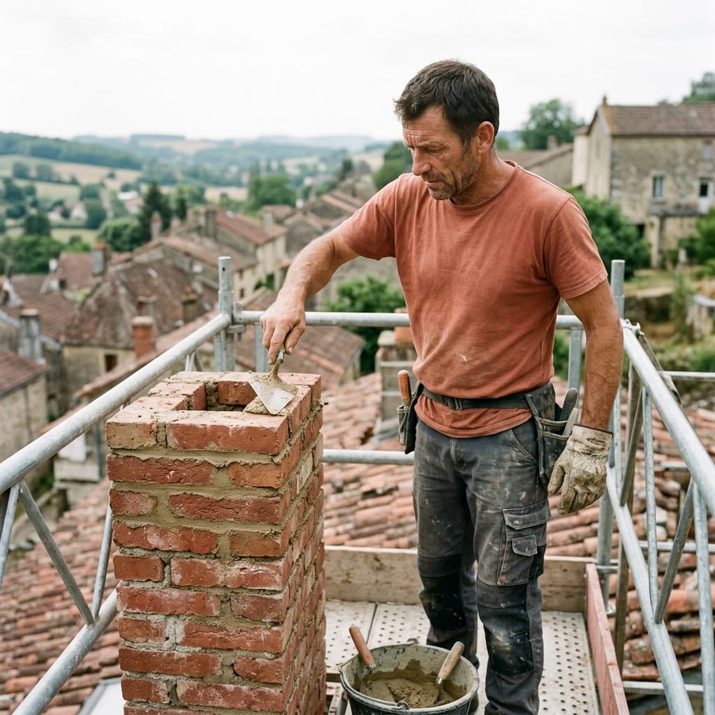 Rénovation cheminée brique pierre