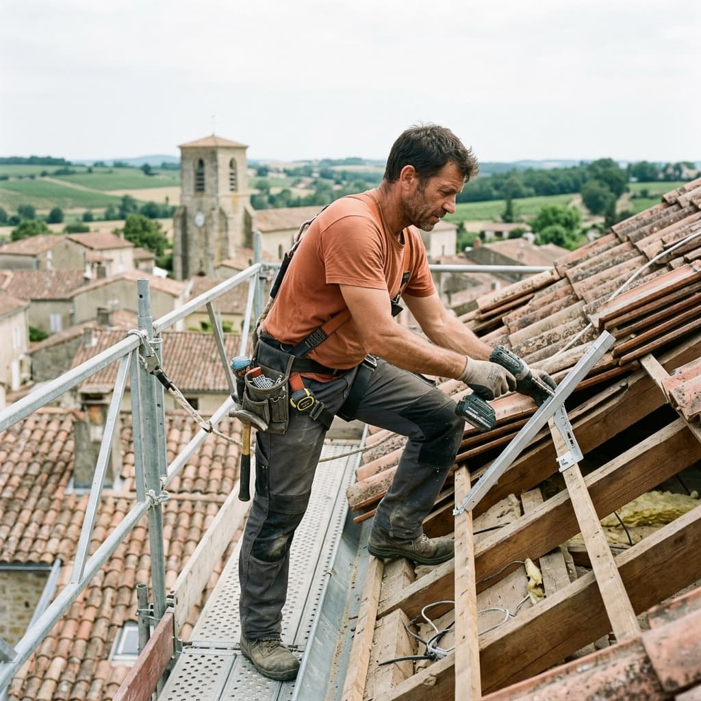 Pose de panneaux solaires sur toiture