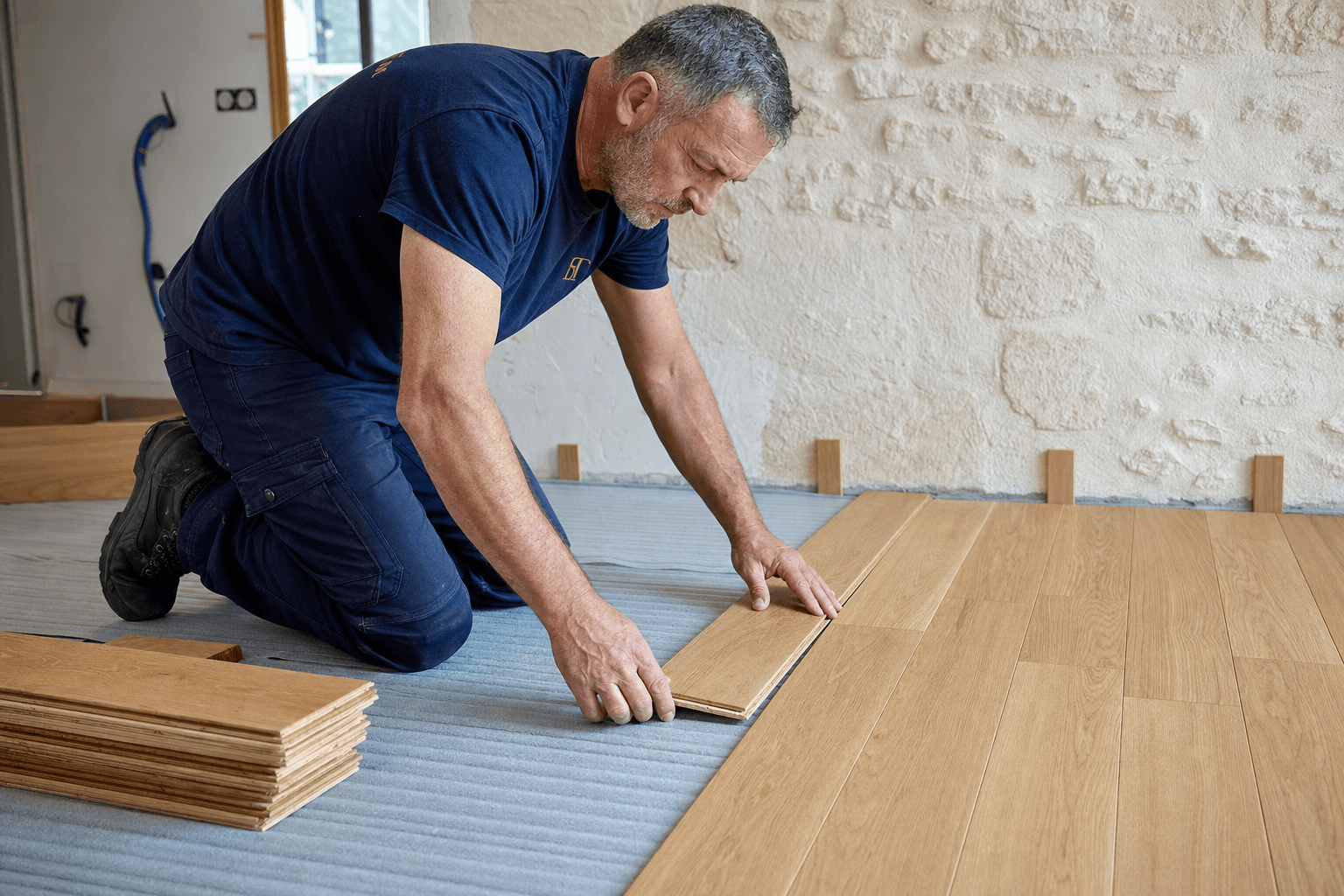 Pose parquet contrecollé en rénovation