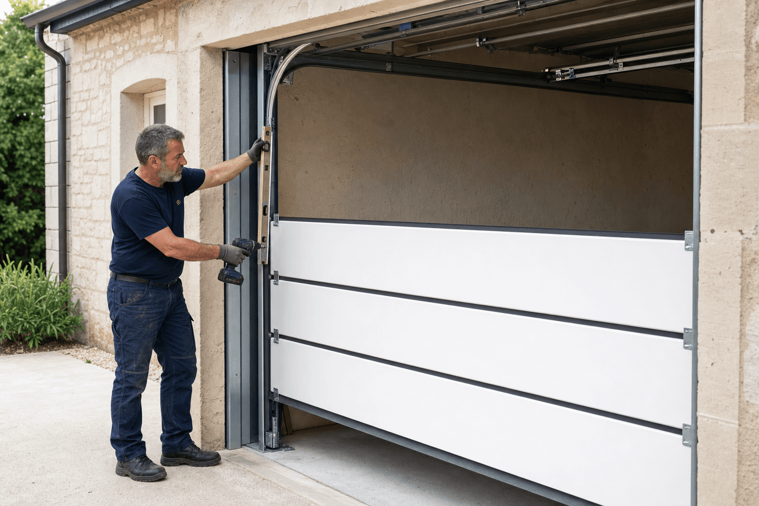 Porte de garage sectionnelle — Pose & Remplacement