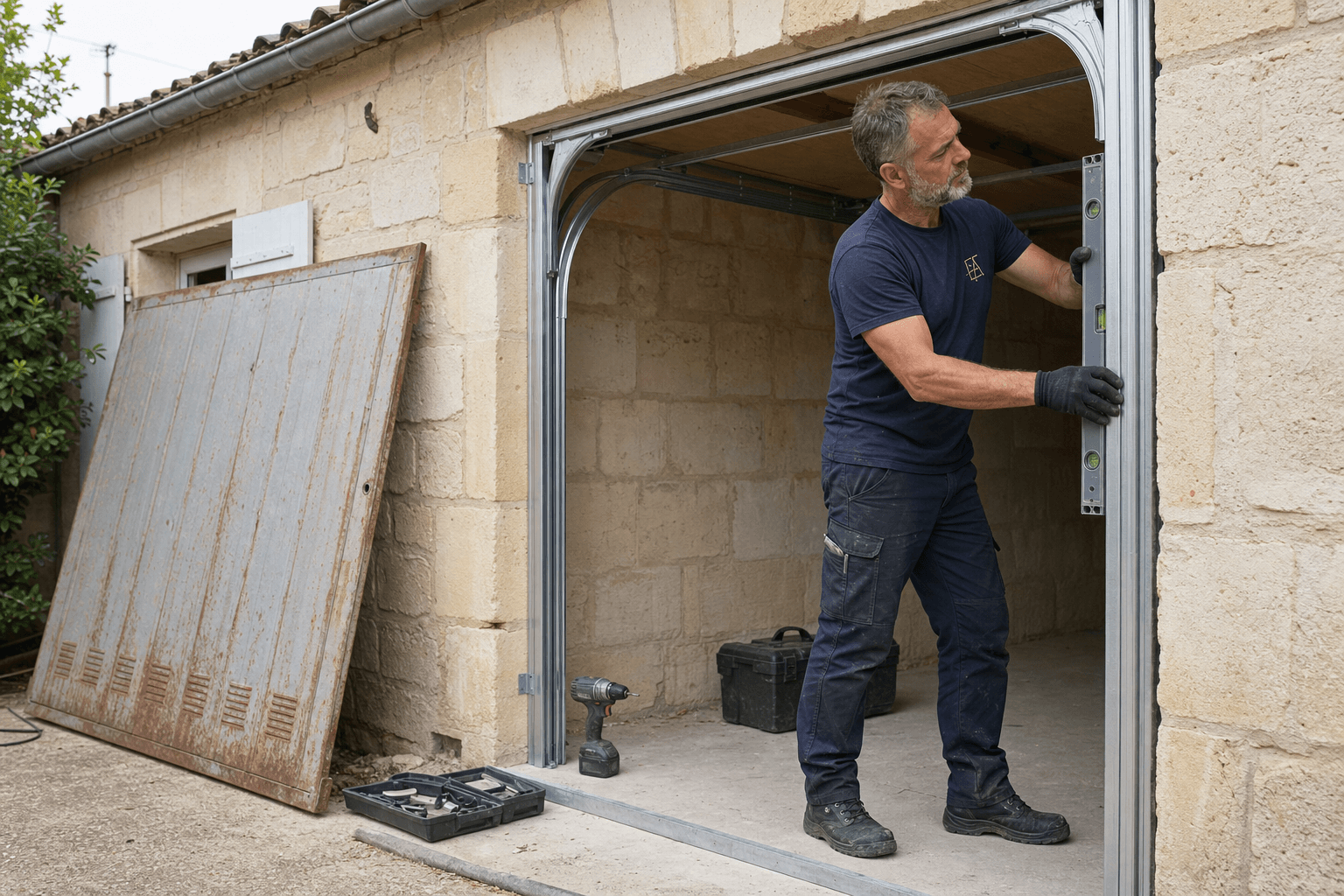 Remplacement porte de garage sectionnelle motorisée