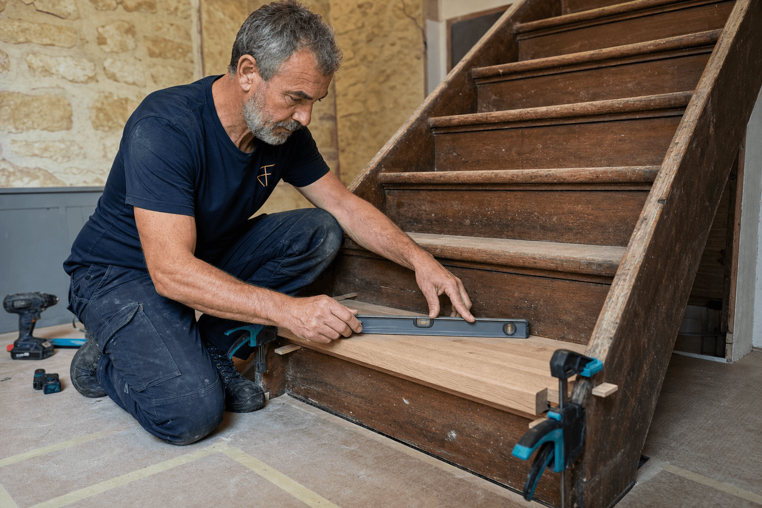 Rénovation escalier bois existant