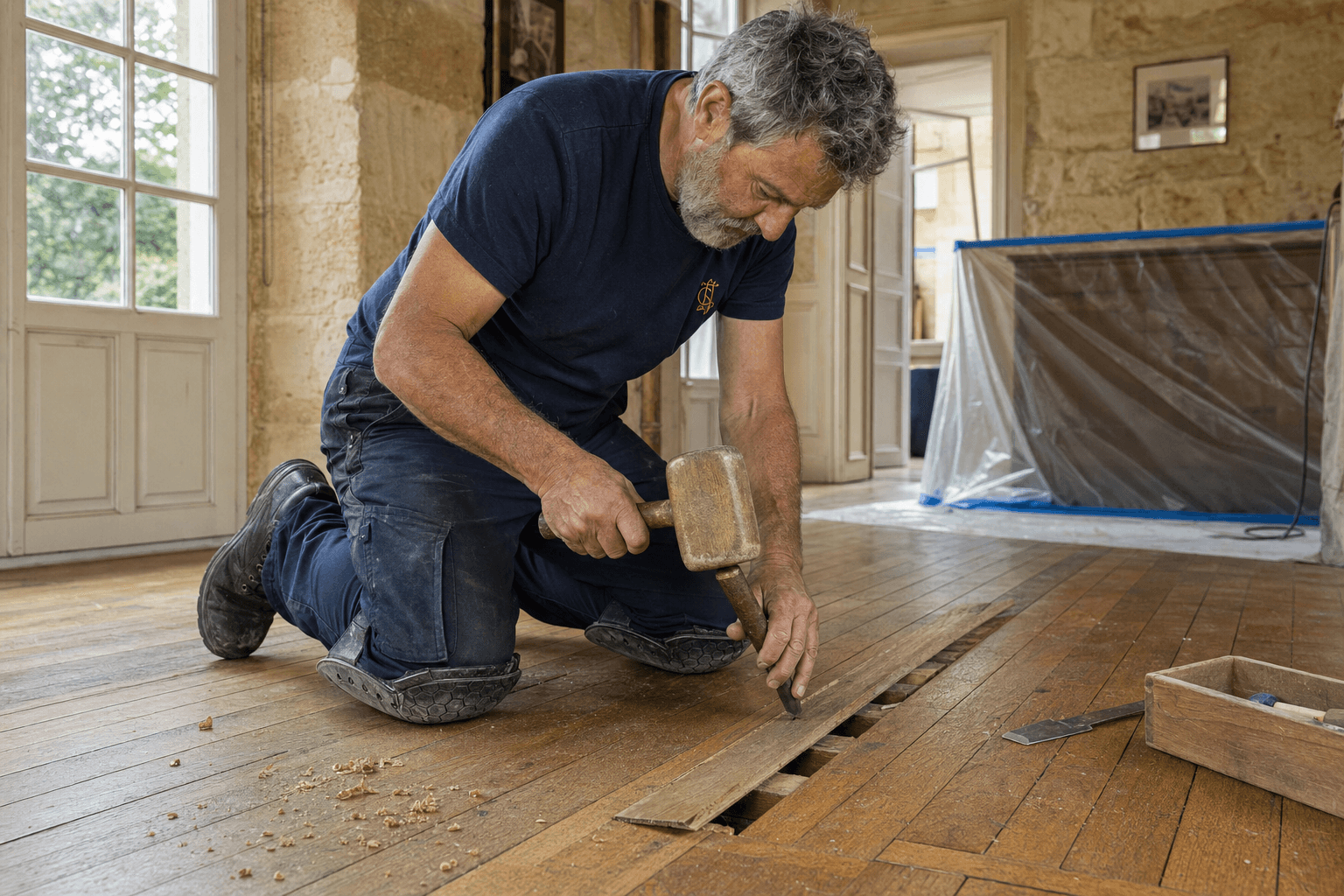 Rénovation parquet bois ancien