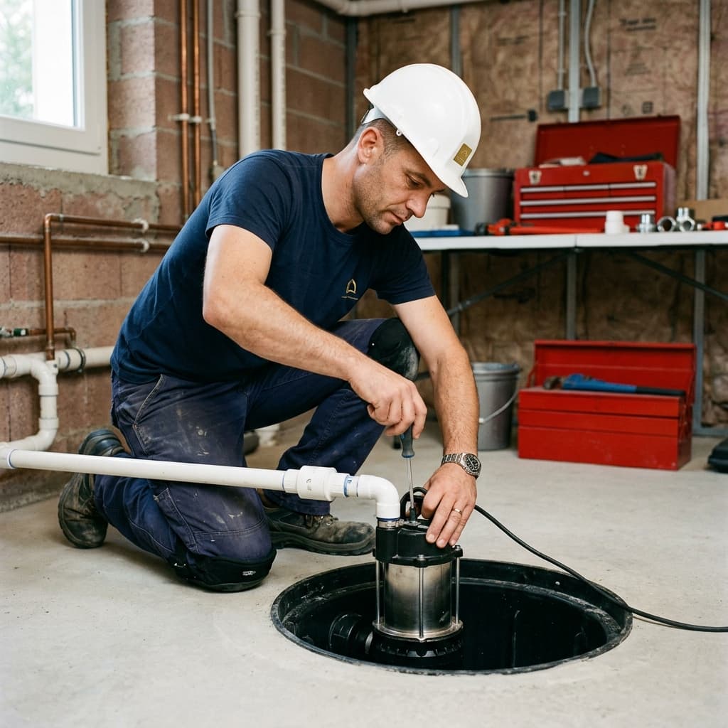 Installation pompe de relevage — caves et sous-sols