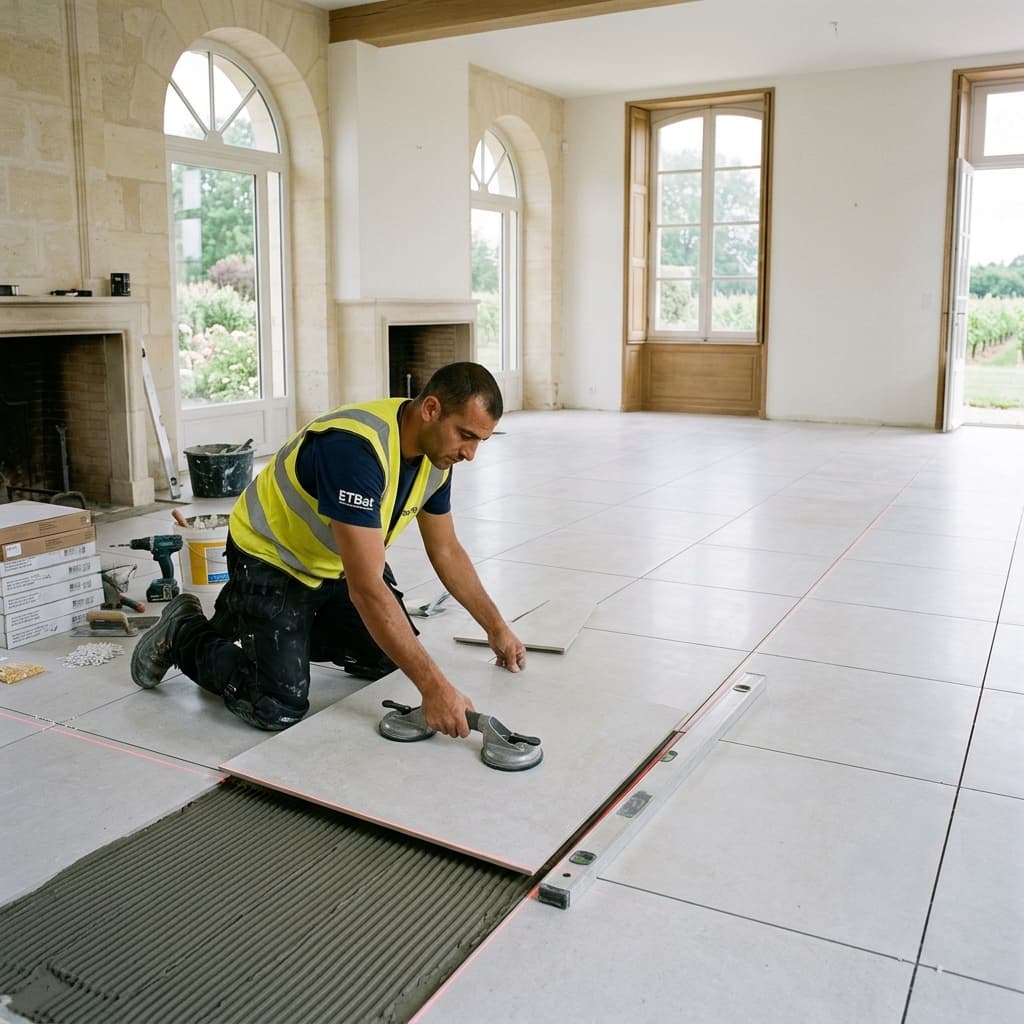 Pose de carrelage au sol dans le Médoc : prix 2026 et le secret du support — Variation 2