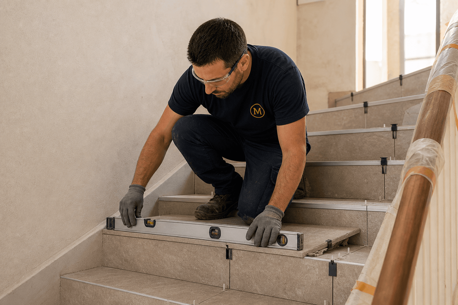 Carrelage d'escalier intérieur et extérieur
