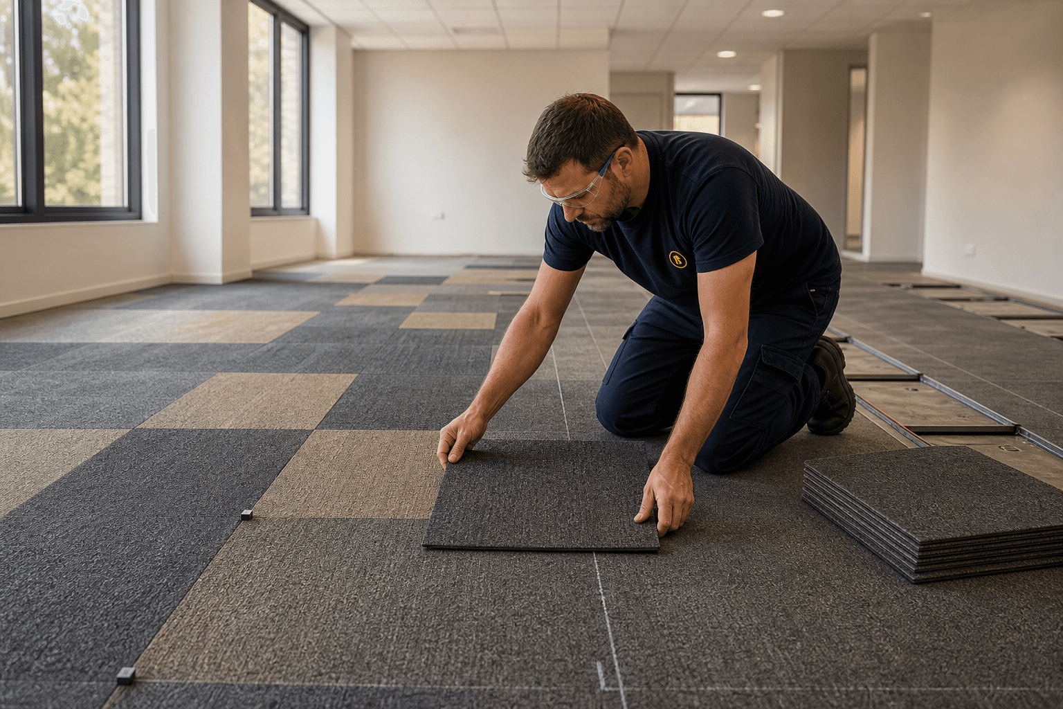 Pose moquette et dalles textiles bureaux et espaces professionnels