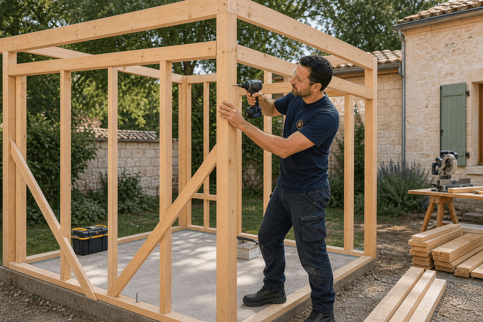Abri de jardin ossature bois sur mesure