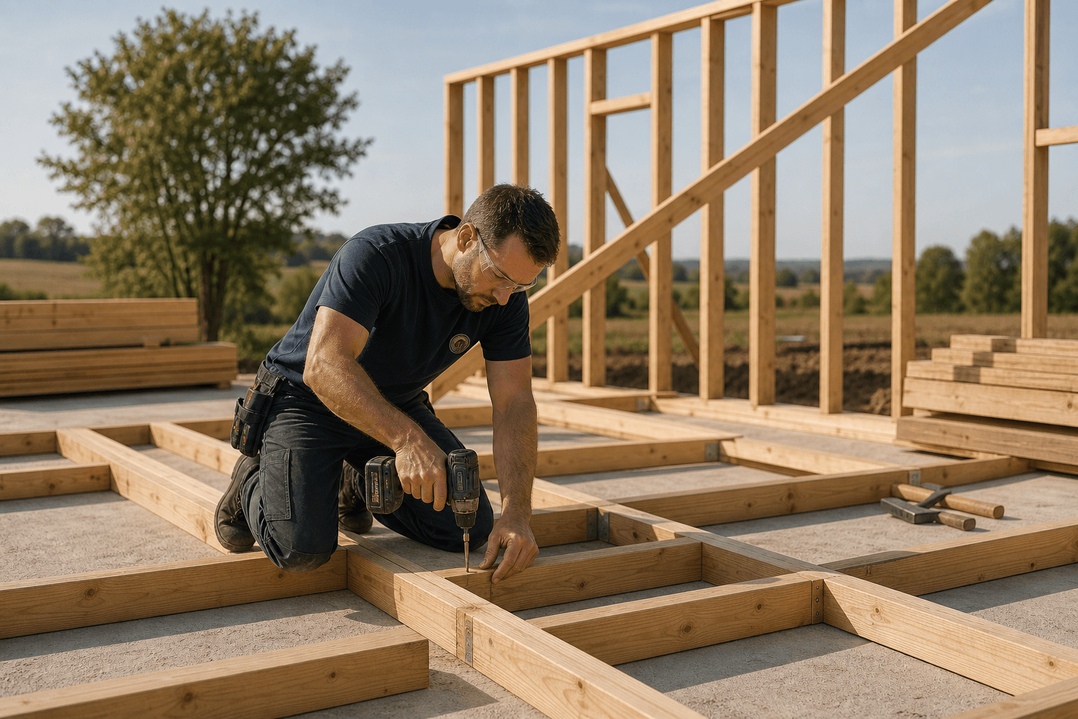 Construction maison ossature bois neuve
