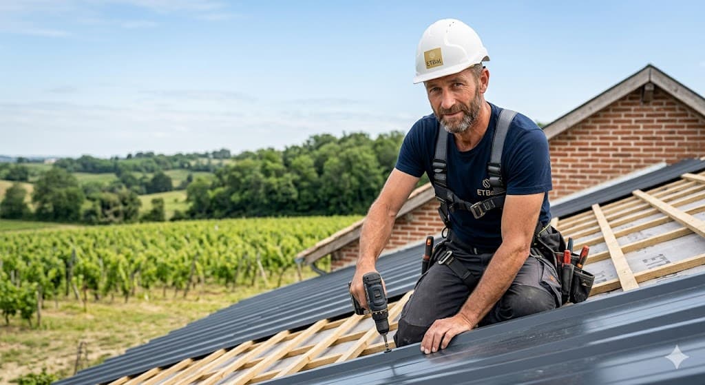 Couverture en bac acier — hangar, remise et extension