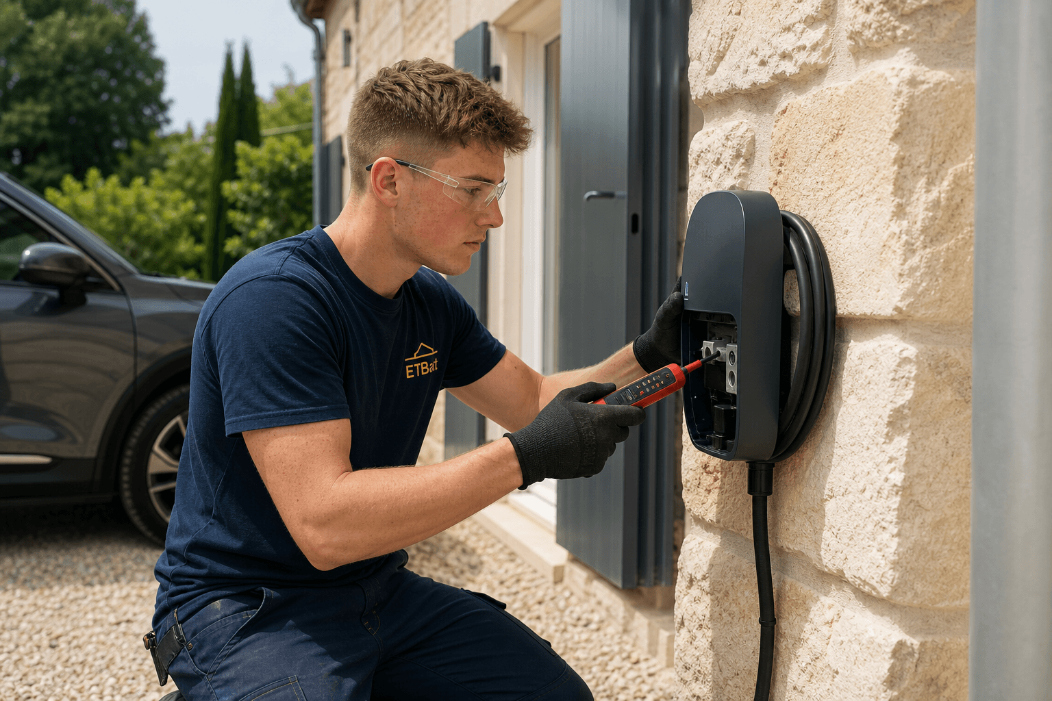 Installation borne de recharge véhicule électrique