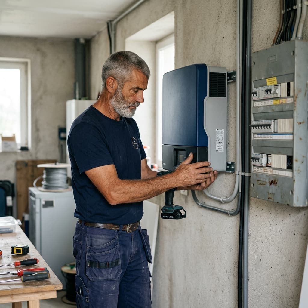 Installation onduleur solaire + batterie de stockage