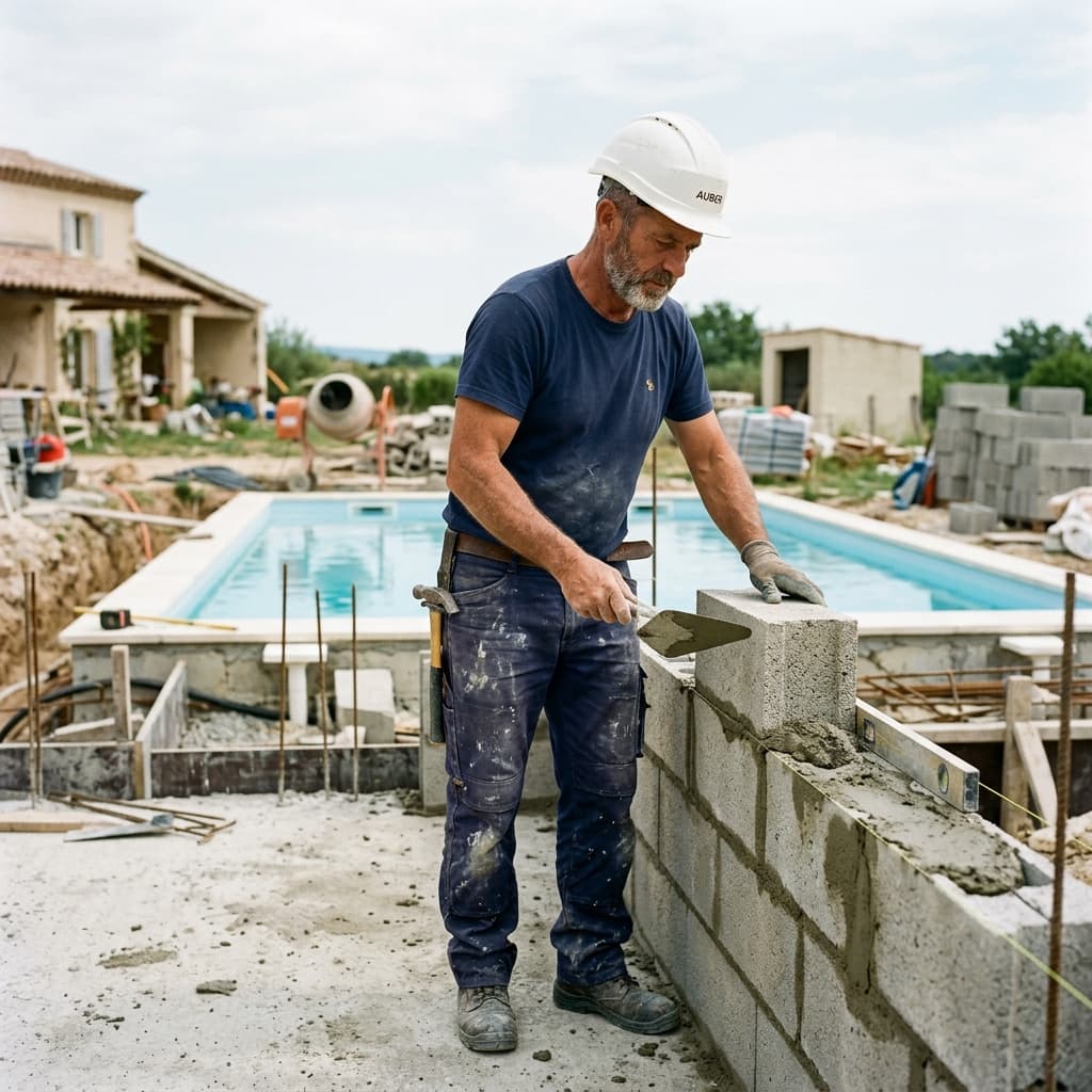 Construction local technique piscine