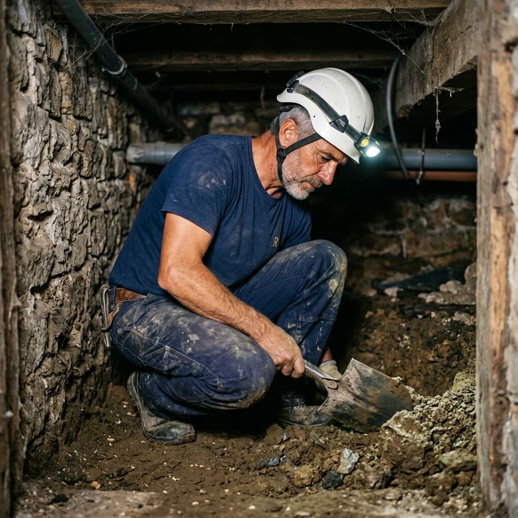 Création vide sanitaire sous dalle existante