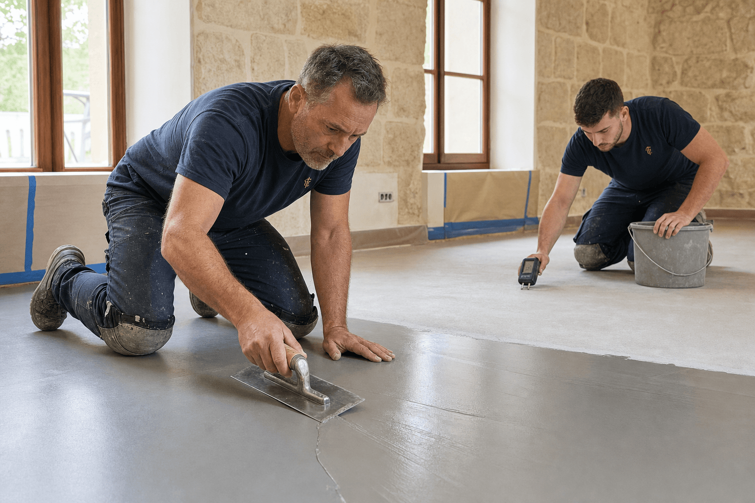 Béton ciré sol intérieur — application et finitions