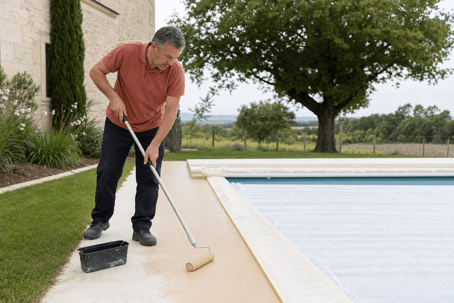 Peinture et imperméabilisation abords piscine