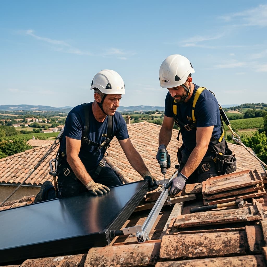 Installation chauffe-eau solaire thermique avec appoint