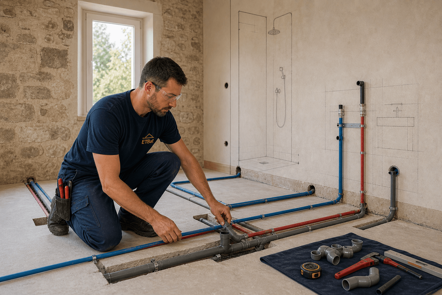 Installation salle de bain neuve